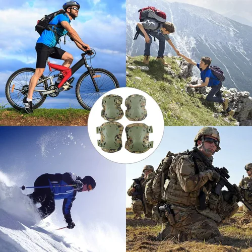 Miniatura 3 de Almohadillas Protectoras Tácticas de Combate para Rodilla y Codo para Juegos de Paintball CS al Aire Libre, Ciclismo, Seguridad, Equipo de Dw