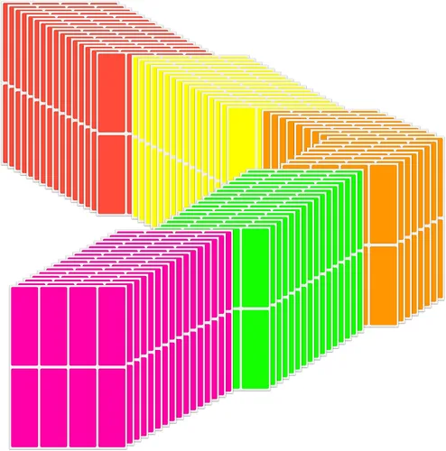 640 etiquetas rectangulares de codificación de colores de 3 x 1 pulgadas, etiquetas adhesivas de código de colores, etiquetas rectangulares de