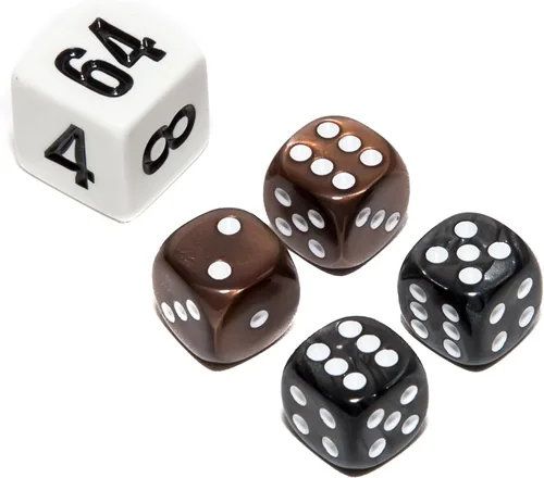 Miniatura 3 de Bello juegos Deluxe dados de imitación de mármol sets-black/, Azul, 5/8