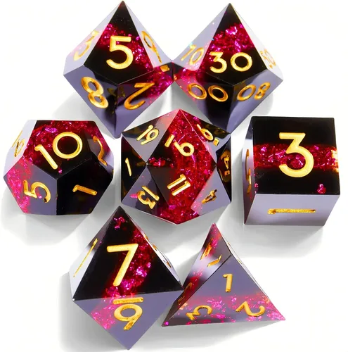 Miniatura 16 de Juego de dados de Dungeons and Dragons DND, juego de dados de resina poliédrica D&D, adecuado para juegos de rol, RPG, Pathfinder, juego de dados DND