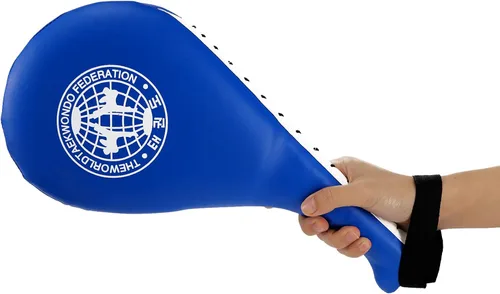 Miniatura 4 de Nicunom Paquete de 2 almohadillas de taekwondo, almohadilla duradera para ataque, karate, artes marciales, entrenamiento de kickboxing, color azul