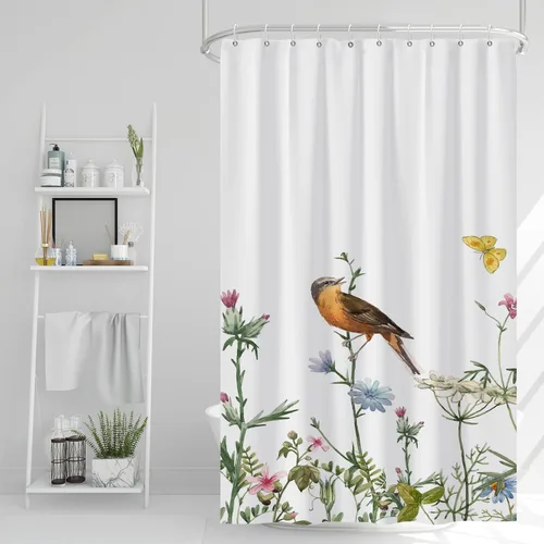 Miniatura 22 de AWERT Cortina de ducha pequeña de tamaño medio con 6 ganchos, cortina de ducha de 36 x 72 pulgadas, cortina de ducha bohemia de 36 pulgadas para Boho