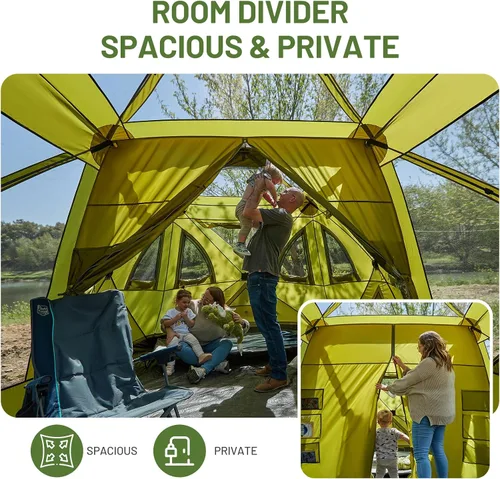 Miniatura 8 de TIMBER RIDGE Tienda de campaña desplegable instantánea para 4/6/8 personas, fácil instalación de 60 segundos, resistente a la intemperie, tienda