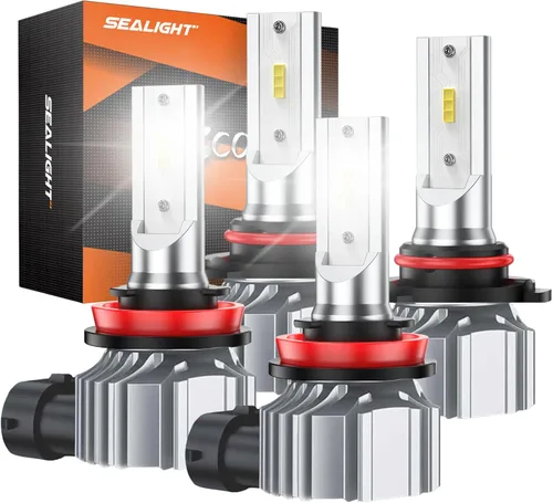Miniatura 14 de SEALIGHT Bombilla antiniebla 9005, paquete combinado, blanco superbrillante de 6500 K, instalación Plug and Play, diseño sin ventilador, luces