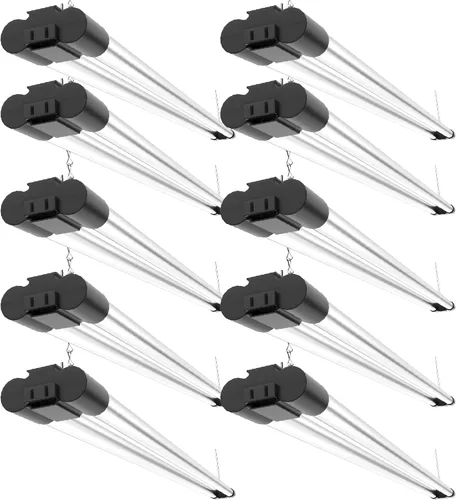 Sunco 10 paquete de lámparas LED para taller/garaje, luz negra para tienda de 4 pies, lámparas de utilidad enchufables y enlazables, 260W=40W, 5000K