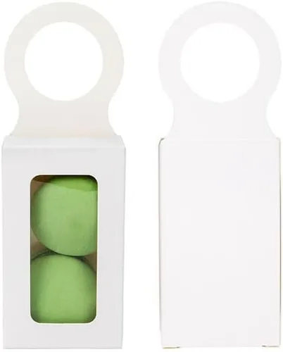 Miniatura 4 de ClearBags Caja de botella de vino de papel blanco con ventana, tamaño: 2 1/4 "x 1 1/8" x 3 7/8", cajas de regalo plegables colgantes, sostiene