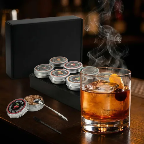Miniatura 6 de Paquete variado de chips de madera ahumador de cóctel de 8 sabores, para bourbon y whisky, manzana, nogal, cereza, pera, roble, nuez, haya