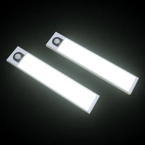Luces para debajo del gabinete, sensor de movimiento inalámbrico activado debajo del mostrador para cocina, armario, interior, despensa, escalera,