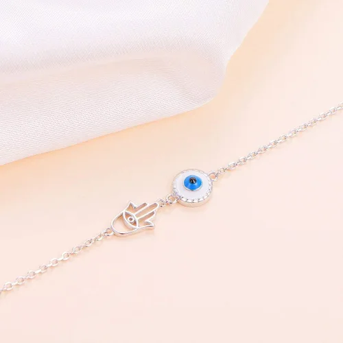 Miniatura 5 de DAOCHONG Tobillera para mujer de plata de ley S925 ajustable con cadena de pie y tobilleras