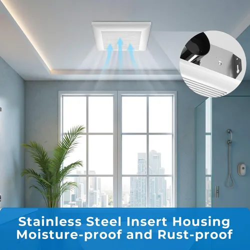 Miniatura 4 de JOEAONZ Extractor de baño de 80 CFM muy silencioso con carcasa Matel, ventilador de ventilación de montaje en techo, gran capacidad de flujo