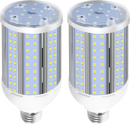 HJFF Bombilla LED equivalente a 500 W, 8750 lúmenes, 60 W, 6000 K, luz blanca fría E26/E27, base media, bombilla de maíz para exteriores,