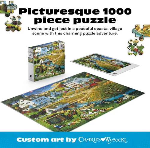 Miniatura 2 de Buffalo Games - Rompecabezas de 1000 piezas Charles Wysocki Hound of The Baskerville, fabricado en Estados Unidos, tablero reciclado premium