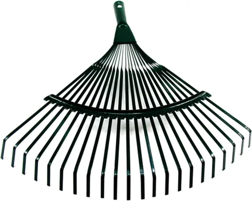 Miniatura 4 de Rastrillo de ventilador de acero mejorado de 16.5 in con 22 dientes para césped de jardín, patio y patios, rastrillo de hojas de alto carbono