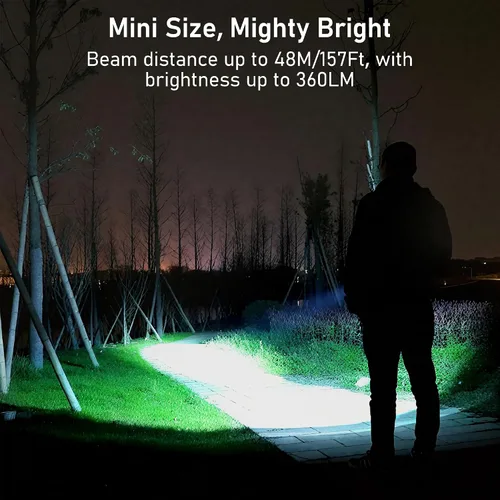 Miniatura 3 de Blukar Linterna EDC Recargable, Mini Linterna de Llavero de 360L con 3 Modos de Iluminación, Función de Memoria, Impermeable, Luz de Bolsillo