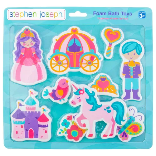 Stephen Joseph, Juego de juguetes de 10 piezas de personaje de baño de espuma flotante, princesa (SJ1148), pequeño