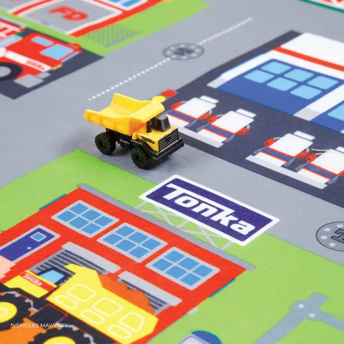 Miniatura 5 de TCG Toys Tonka Megamat Active Play - Alfombra de juego de fieltro con vehículo de personajes para preescolares y niños a partir de 3 años