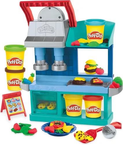 Play-Doh - Juego de cocina de dos lados para chefs ajetreados de Kitchen Creations, juego de cocina para niños en edad preescolar, manualidades para