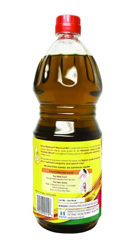 Miniatura 2 de Nihar Naturals Aceite de mostaza Kacchi Ghani Prensado en frío Aceite de mostaza 100% puro Para el cuidado de la piel, el cabello y el masaje