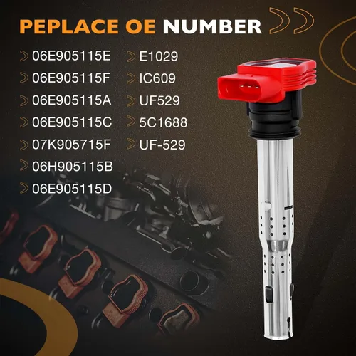 Miniatura 3 de HQPASFY Paquetes de bobinas de encendido UF529, compatibles con Audi R8, A4/A5/A6/A7, Q5/Q7/S4/S5/TT, Volkswagen Tiguan/Golf/GTI/Passat y más