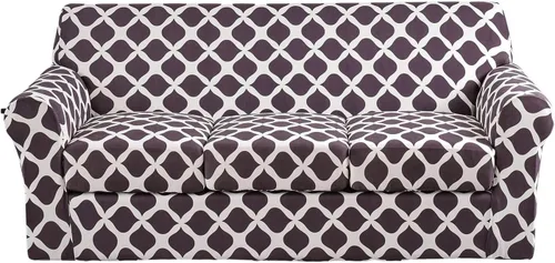 Miniatura 78 de Fundas elásticas para sofá de 1/2/3 cojines, funda estampada con fundas de cojín de asiento separadas, fundas de sofá lavables, protector de muebles