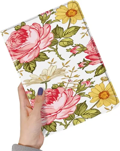 Miniatura 54 de kaidisen Funda de flores compatible con iPad de 9.7 pulgadas, 6ª y 5ª generación, iPad Air/Air 2, diseño de flores, ilustración floral con soporte