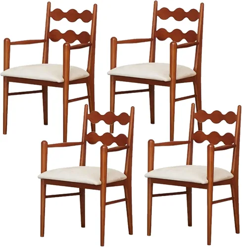 Miniatura 31 de Sillas de comedor tapizadas, silla de cocina con respaldo, silla de sala de estar con brazos versátil asiento de comedor de granja, sillas