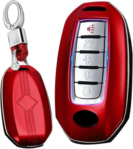 Miniatura 6 de SANRILY Funda de llavero de plástico ABS con 3/4/5 botones para Infiniti Q50 Q60 QX50 QX55 QX60 2018-2023, estuche de llave sin llave con llavero