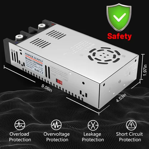 Miniatura 5 de IMAYCC Convertidor de 110 V CA a 12 V CC Fuente de alimentación Transformador de interruptor de 12 V CC para tira LED, monitor LCD, CCTV, radio