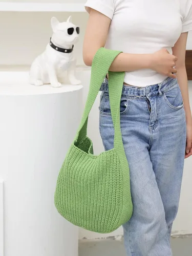 Miniatura 54 de ENBEI Bolsos de hombro para mujer Bolsos de ganchillo Bolso de punto grande Bolso de mano estético para la escuela lindo Bolsas de mano Bolsa