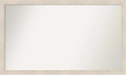 Miniatura 217 de Amanti Art Espejo de baño blanco para sobre el fregadero, 30 x 35 pulgadas, espejo de tocador rectangular estrecho de Eva de oro blanco, marco
