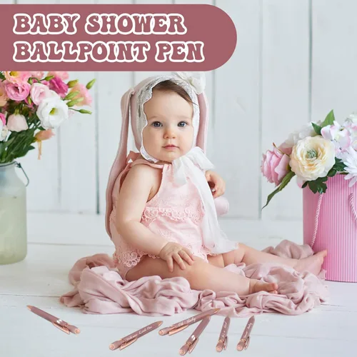 Miniatura 5 de Jspupifip 50 bolígrafos de baby shower con punta de lápiz capacitivo, bolígrafos retráctiles de metal para baby shower, bolígrafos de tinta negra
