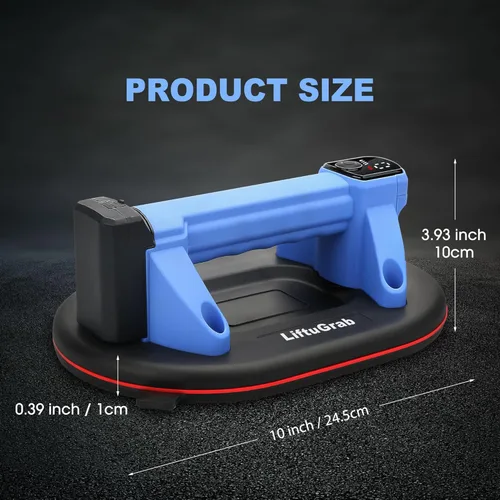 Miniatura 3 de Ventosa eléctrica con capacidad de carga máxima de 551 libras, base de 10 pulgadas con pantalla LED para succión Batería de 2000 mAh Carga tipo C