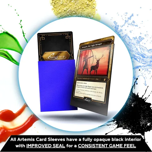 Miniatura 3 de Quiver Time 200 fundas para tarjetas azules de tamaño estándar Artemis para tarjetas Magic: the Gathering Cards - Fundas protectoras de tarjetas TCG