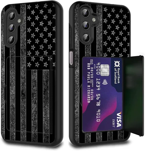 Miniatura 74 de Funda híbrida de doble capa con función atril para Samsung Galaxy A16 5G de 6.9 pulgadas, diseño de vaca con bandera estadounidense