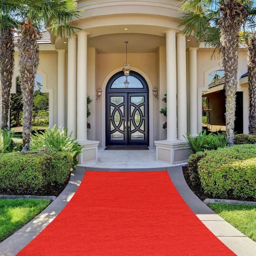 Miniatura 7 de Timgle Alfombra roja de 3 x 10 pies y 0.3 pulgadas de grosor para fiesta, antideslizante, alfombra de cocina, lavable, alfombra roja, decoración