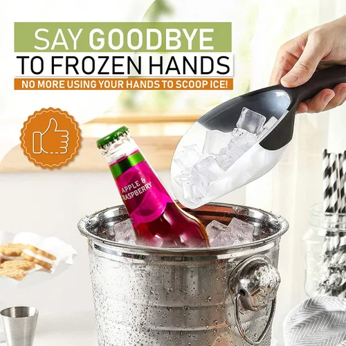 Miniatura 4 de Spring Chef Cuchara de hielo magnética para congelador, cuchara de palomitas de maíz de plástico flexible sin BPA con mango de agarre suave, cuchara