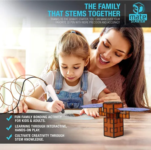 Miniatura 8 de 3Dmate Starter - Tapete transparente para bolígrafo 3D de 9 x 7 pulgadas con libro de plantillas compatibles, silicona flexible resistente al calor