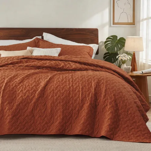 Miniatura 12 de Bedsure Colchas de tamaño Queen: colchas ligeras tamaño Queen con patrón de tejido de canasta, ropa de cama suave, colcha de edredón gris claro