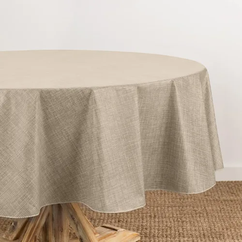 Miniatura 20 de Elrene Home Fashions - Mantel de vinilo con respaldo de franela inspirado en lino Monterey, resistente al agua y a las manchas, 52 pulgadas X 52 Azul