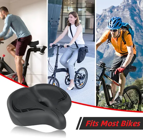 Miniatura 7 de Asiento de bicicleta de gran tamaño para bicicleta Peloton y bicicleta +, repuesto de sillín de bicicleta ancho compatible con bicicletas