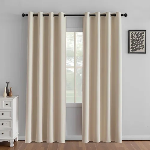 Miniatura 97 de IGEMAEVE Cortinas 100% opacas de 108 pulgadas de largo para dormitorio, juego de 2 paneles de cortinas opacas con bolsillo para barra y pestaña