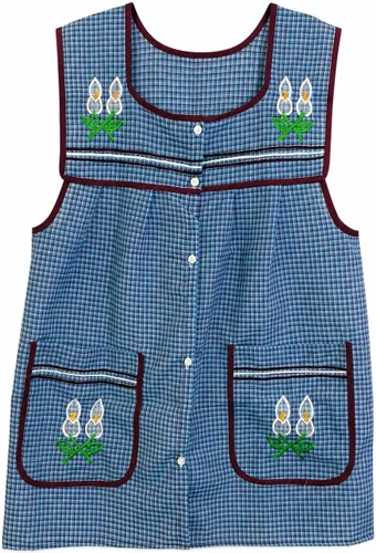Leos Imports Dona Lucha - Delantal mexicano bordado, colores vibrantes, talla única, 31 x 26 pulgadas, ajuste relajado