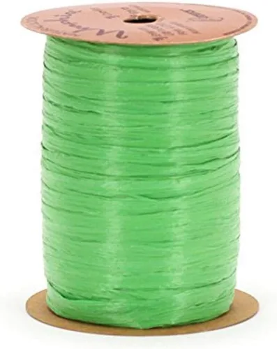 Berwick Offray Cinta de rafia mate de 1/4" de ancho, verde manzana, 100 yardas, 0.276 in