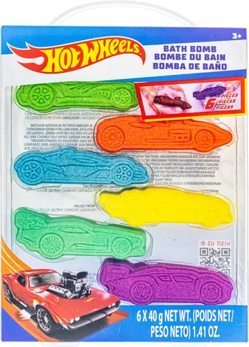 Bombas de baño de 6 piezas Hot Wheels para niños, con aroma a chicle, juguetes de baño para niños, a partir de 3 años, de Townley Girl