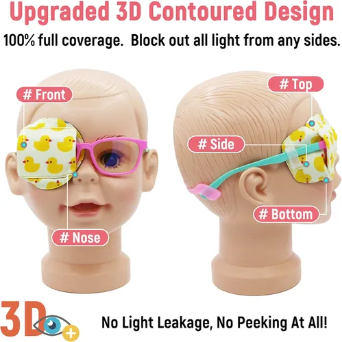 Miniatura 2 de Astropic Parche para ojos de algodón y seda 3D para niños, parche de ojos para niñas para gafas Parche médico para niños con ojo perezoso