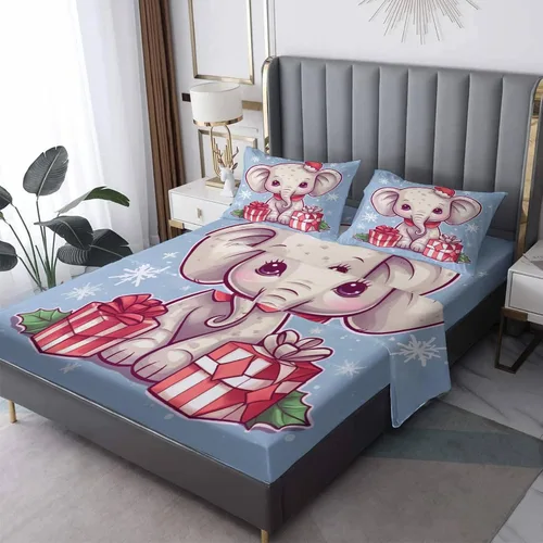 Miniatura 8 de Sábanas de árbol de Navidad tamaño individual, sábanas de cama negras y doradas, microfibra suave, bolsillo profundo, sábanas y fundas de almohada