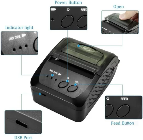 Miniatura 3 de NETUM Impresora Bluetooth de Recibos, Impresora Térmica Mini POS de 58mm Impresora Personal Portátil de Facturas de 2 Pulgadas para Ventas