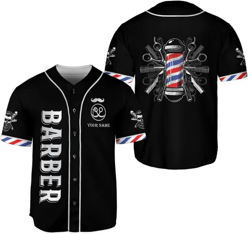 Camiseta de béisbol de peluquería personalizada, peluquería béisbol Jersey Barber, herramientas de sombrero de peluquero para hombre de peluquero