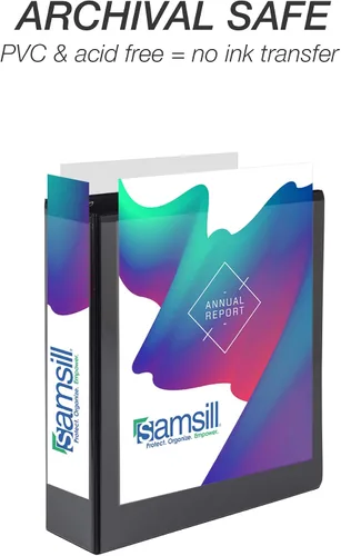Miniatura 223 de Samsill - Carpeta duradera de 5 pulgadas, fabricada en los Estados Unidos, con anillos en D, transparente y personalizable, color blanco