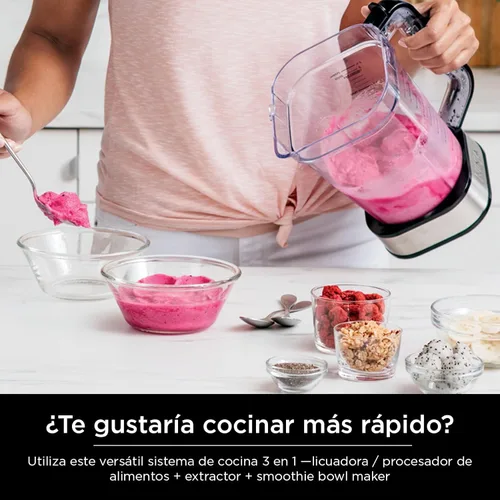 Miniatura 2 de Ninja Licuadora para cocina Sistema combo procesador de alimentos Fabricante de batidos y extractor de nutrientes 6 funciones para tazones